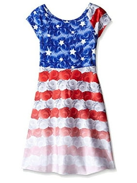 Bonnie Jean Girls 4th of July Dress Chambray Americana Tutu Dress
